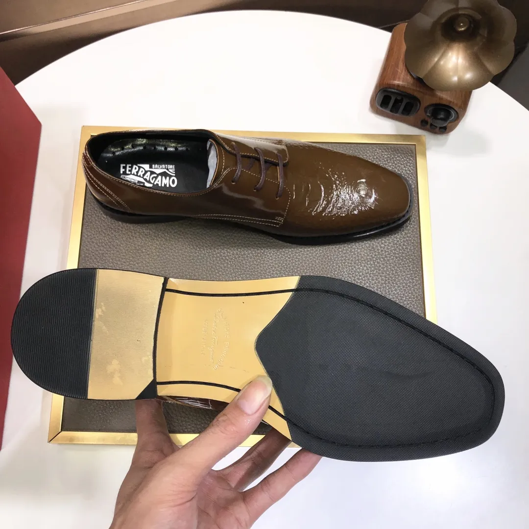 Men's shoes 💰480💰[Ferragamo/Ferragamo] The latest model in the counter, original imported cowhide fabric + sheepskin lining + original luxury metal buckle + original combination outsole, no pressure in comparison 38--44 (custom-made for 45, non-refundable)